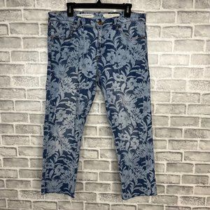 Pilcro & The Letterpress Floral Aloha Slim Boyfriend Jeans Sz 30 Mid Rise 34x26